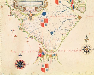 Fol.13 Karte von Südamerika und der Magellanstraße, aus einem Atlas, 1571